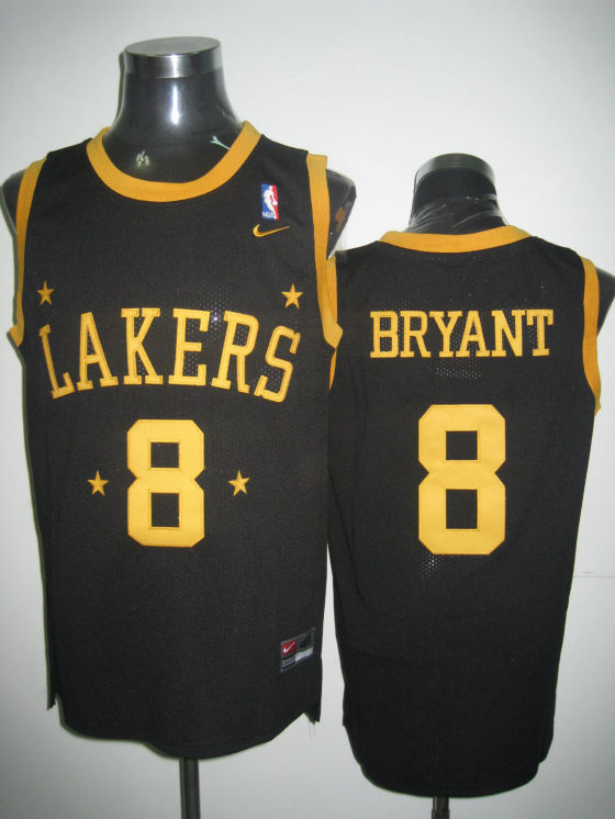  Los Angeles Lakers 8 Kobe Bryant Black Authentic Throwback Jersey